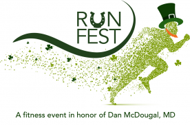 Runfest Logo of leprechaun running